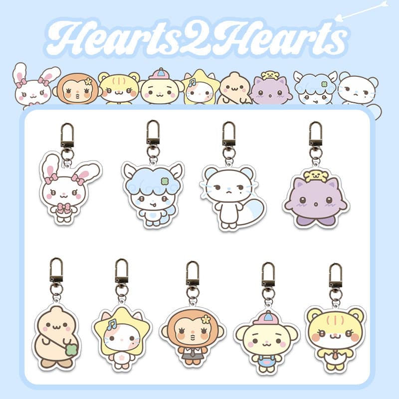 Kpop Idol Hearts2Hearts Pop-Up Cartoon Chaveiro Acrílico Estatueta Boneca Pingente