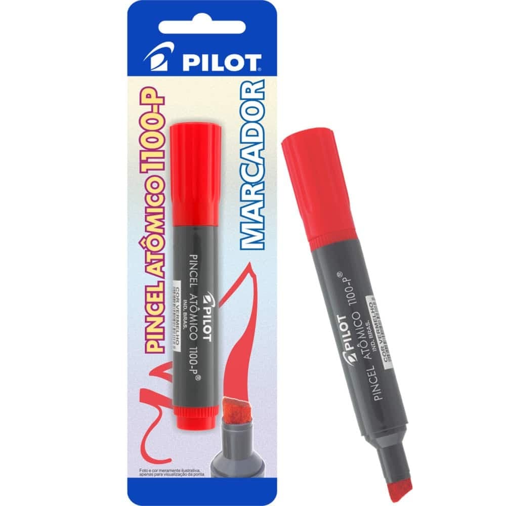 Pincel marcador atômico vermelho 1100-P Pilot 1 UN