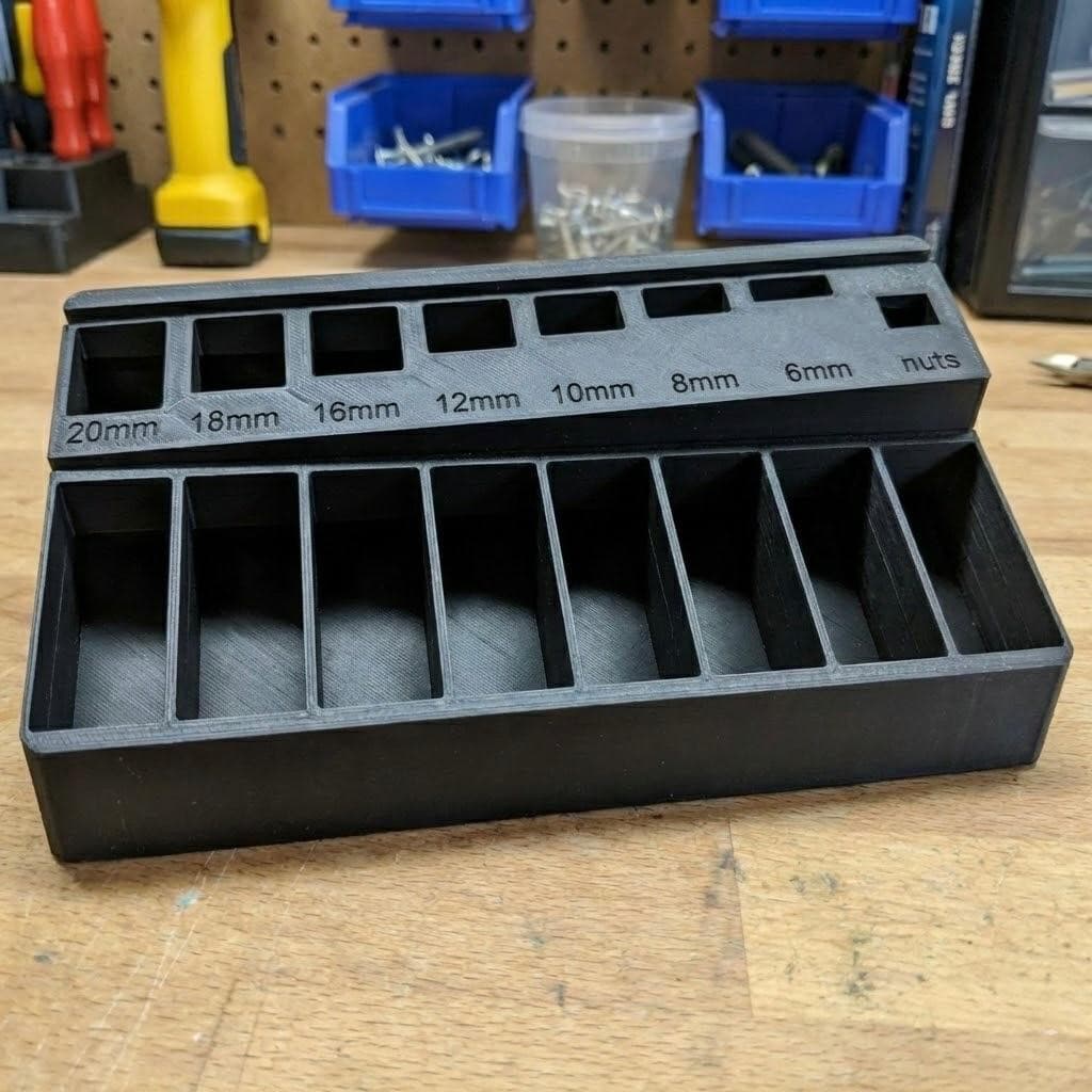 Organizador e Medidor de Parafusos de Bancada - Gabarito 6mm a 20mm