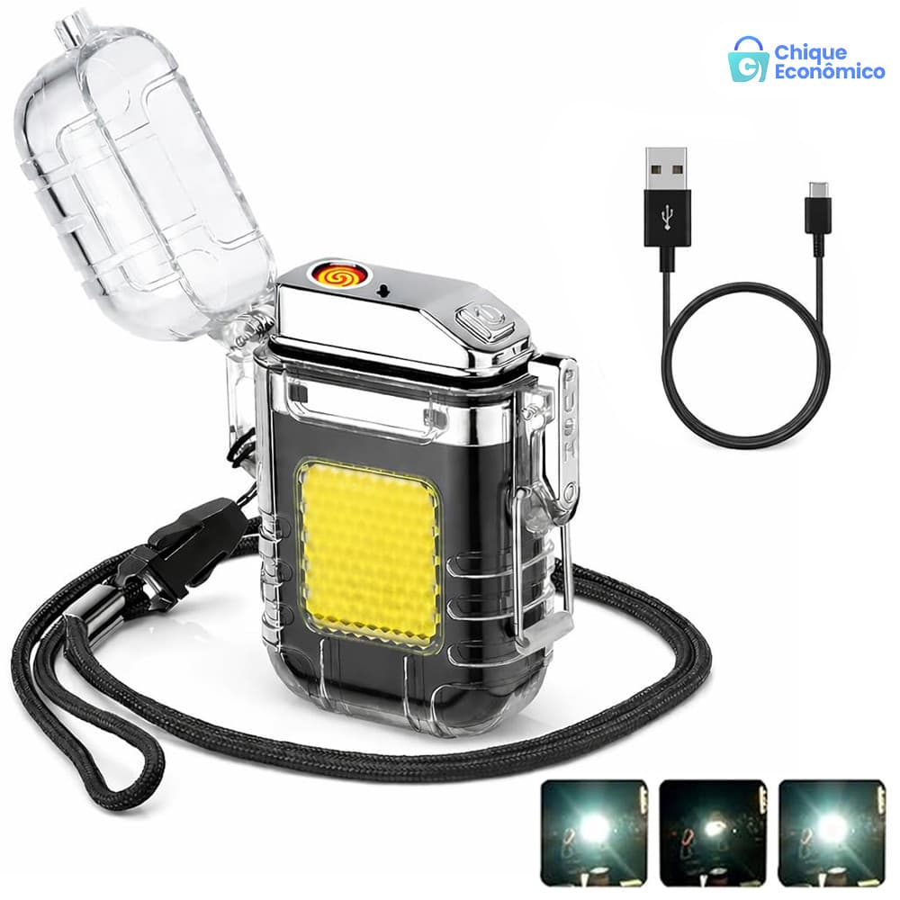USB-Isqueiro Elétrico LED Recarregável .
