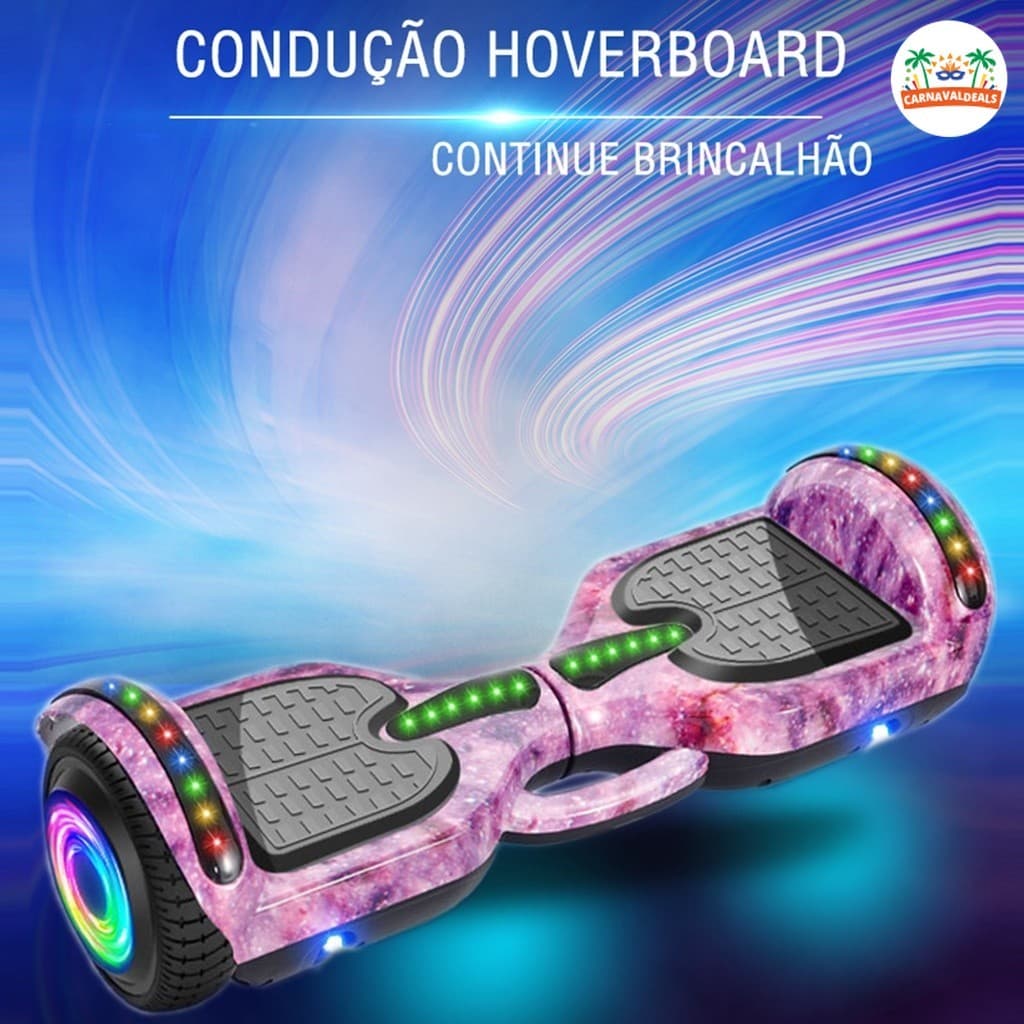 Overboard Infantil 6.5" - Skate Elétrico com Som Bluetooth e Bateria Potente para Idade 3-12 Anos