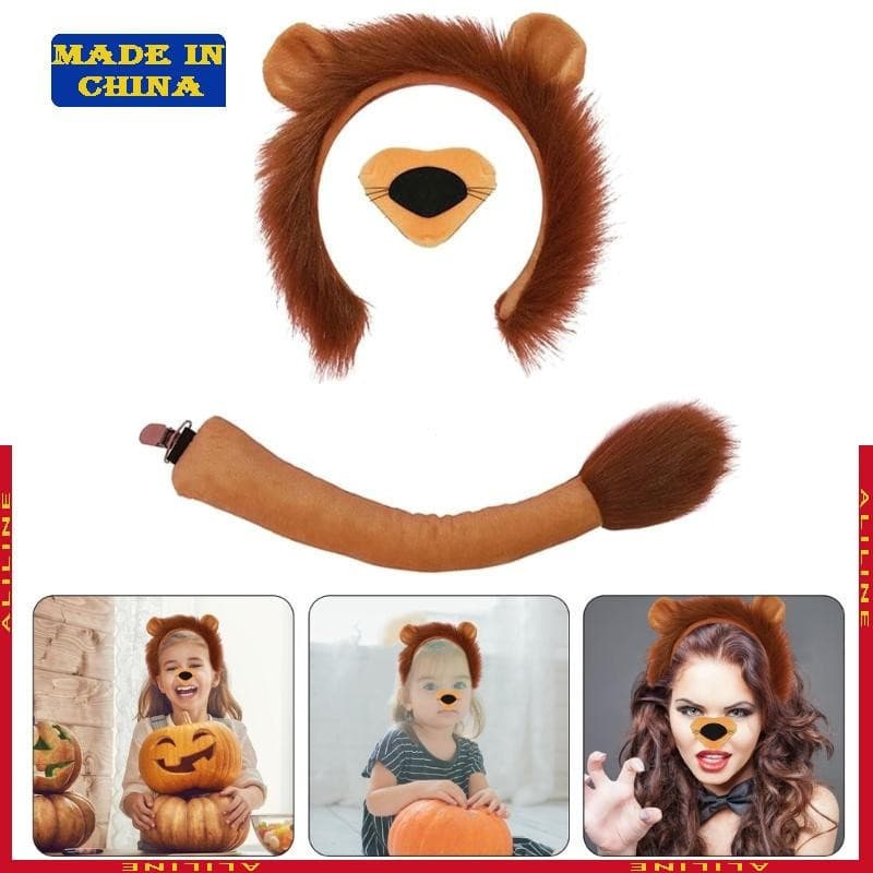Halloween Leão Traje Dress up Inclui Faixa Cabolo Cauda Gravata Borboleta