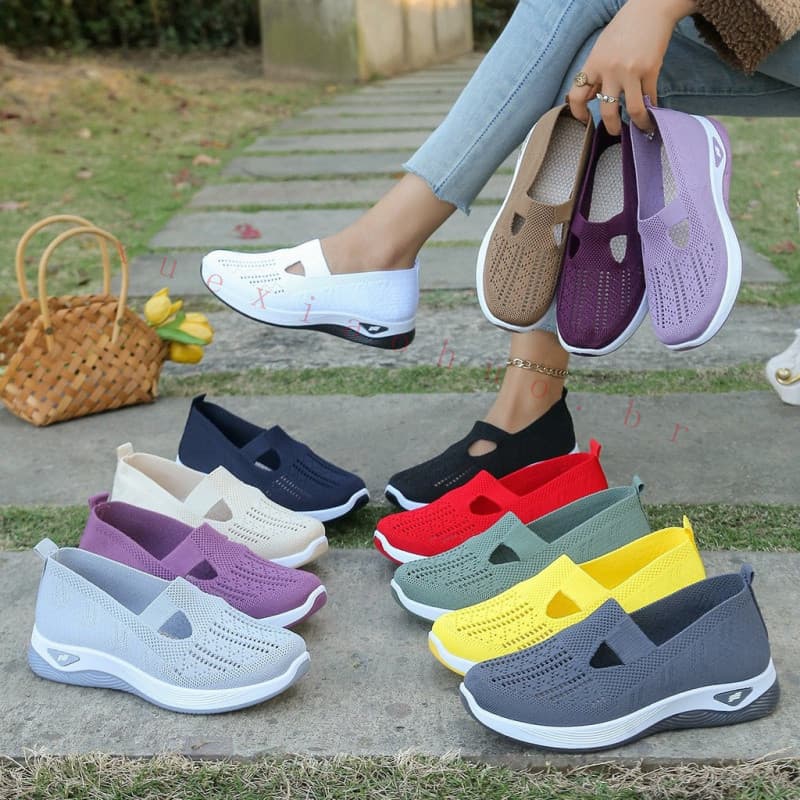 Tênis Casuais - Sapatos Confortáveis e Respiráveis para Mulheres para Caminhada em Todas as Estações A129