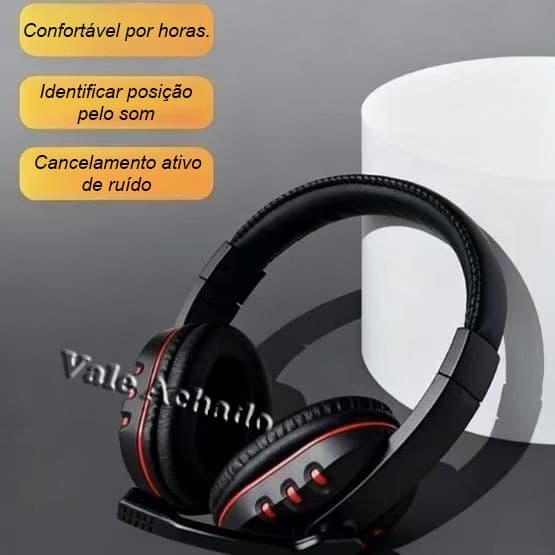 Fone de Ouvido Gamer Q8, Fone de Música, Over-Ear, Confortável para Uso Prolongado, com Microfone