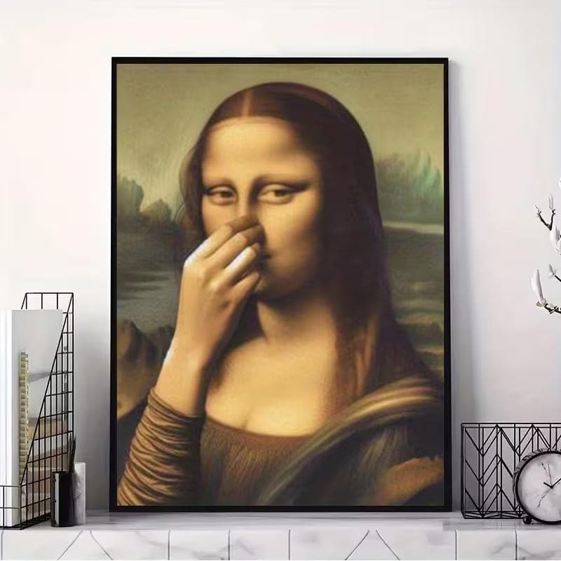 Quadro Decorativo Paródia Mona Lisa: Humor e Arte