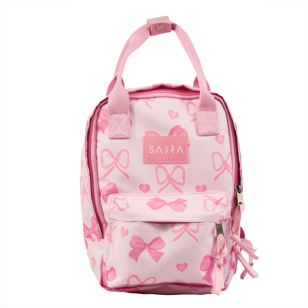 Mochila Feminina Infantil Quadrada Lacinho Sabra Mini Mochila Escolar Viagem Maternal
