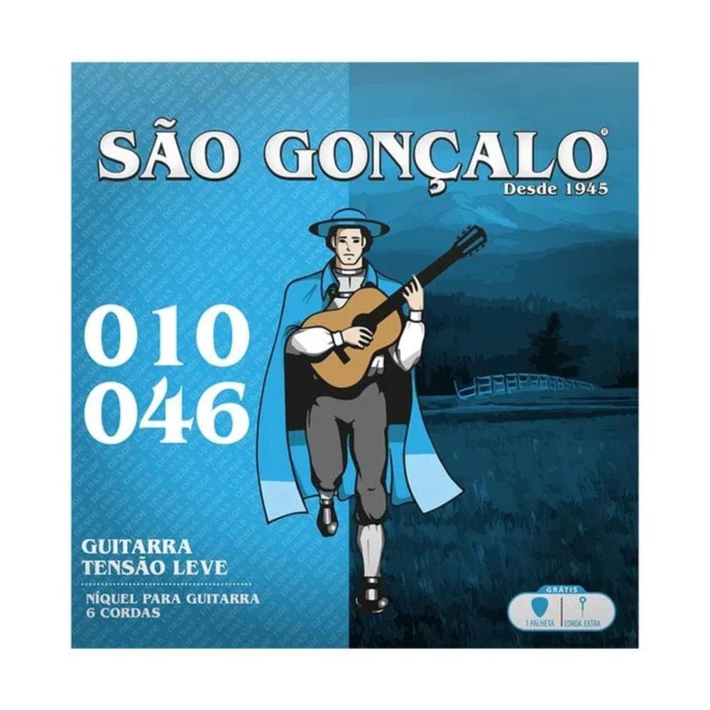 Encordoamento para Guitarra SÃO GONÇALO 010-046 Tensão Leve Níquel IZ11027