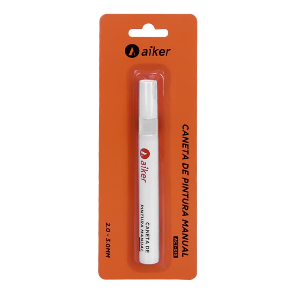 Caneta Aiker Tira Riscos Branco Carro 2.0 A 3.0mm Modelo ACT-010