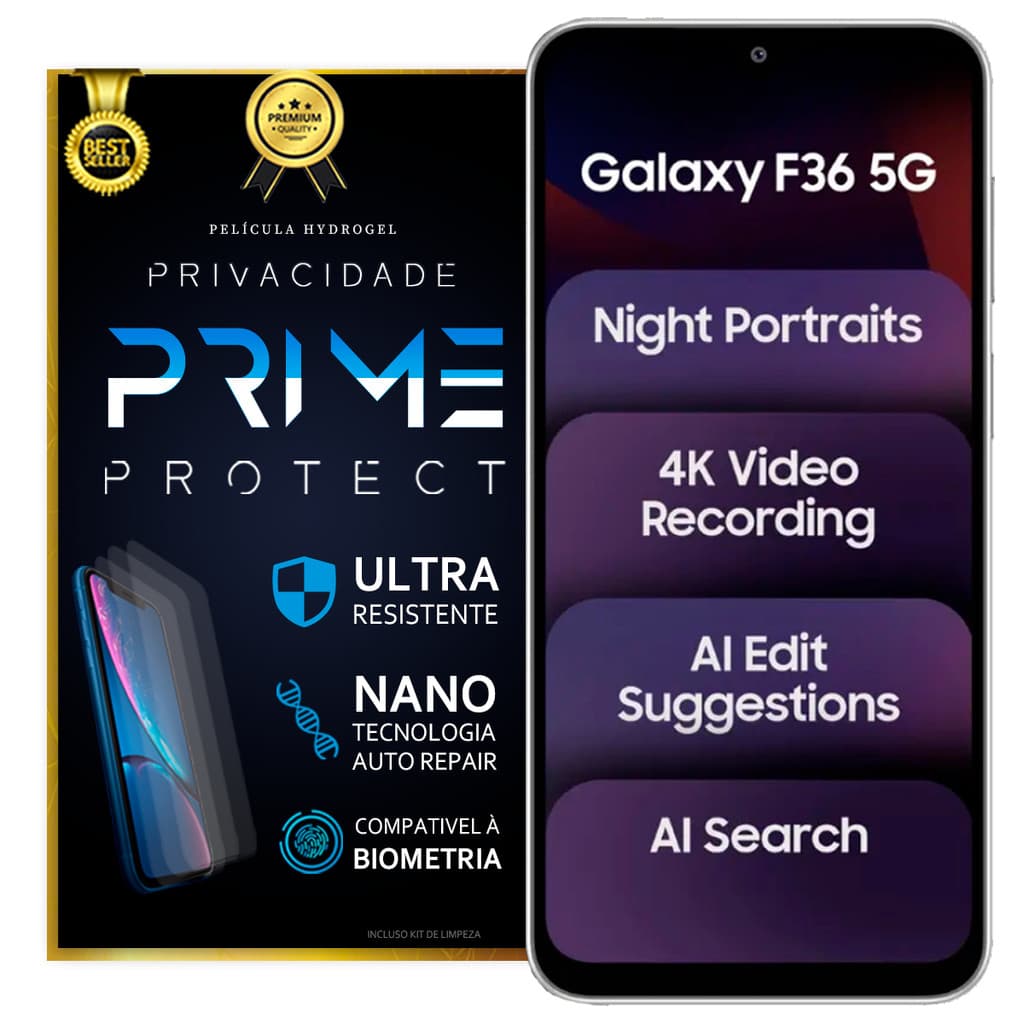 Película Premium de Hidrogel Samsung F36 Privacidade