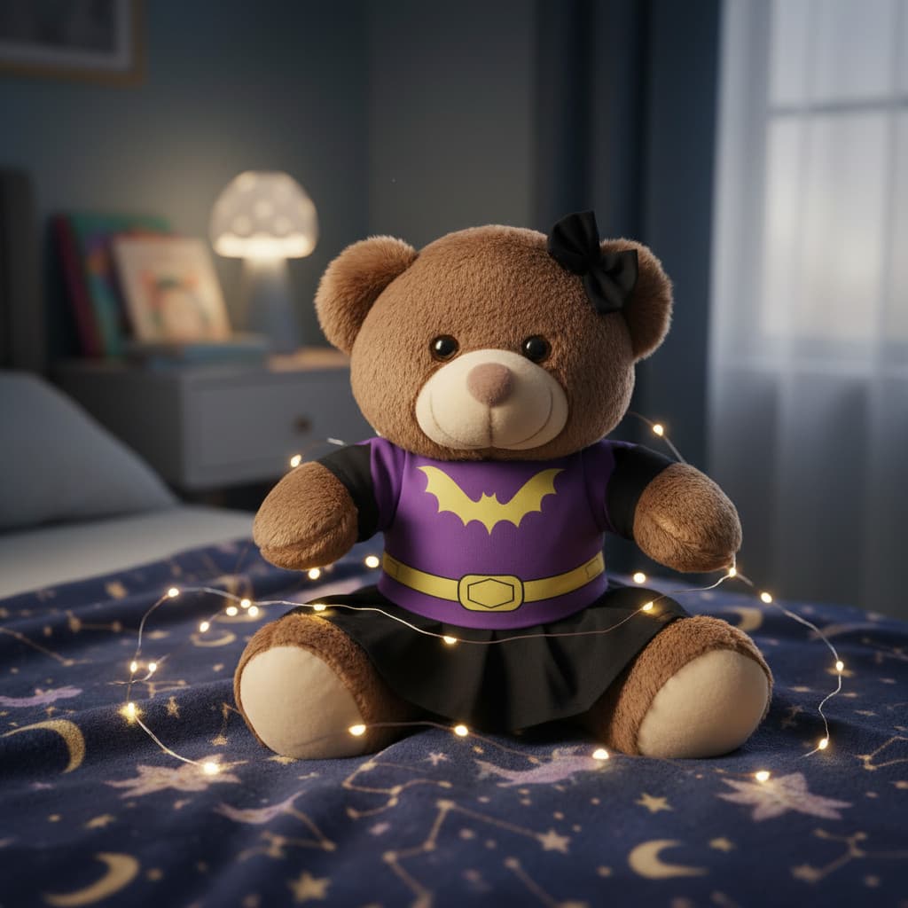 Urso Pelúcia Fantasia 20cm Brinquedo Criança Ursa Morcego