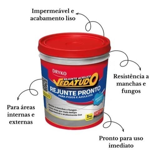 Rejunte Pronto Dryko 1kg – Fácil Aplicação, Acabamento Perfeito e Anti Umidade 💧🏠