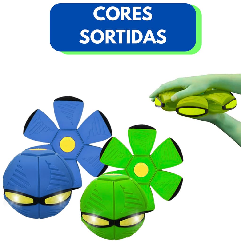 Bola Mágica Vira Disco Voador Com LED Para PETS e CRIANÇAS Bola Maluca que Não Fura
