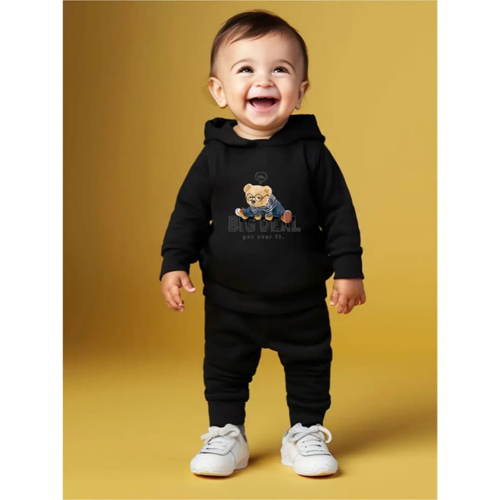 Conjunto Infantil Moletom Com Capuz Calça Blusa De Frio Jaqueta Menino 517