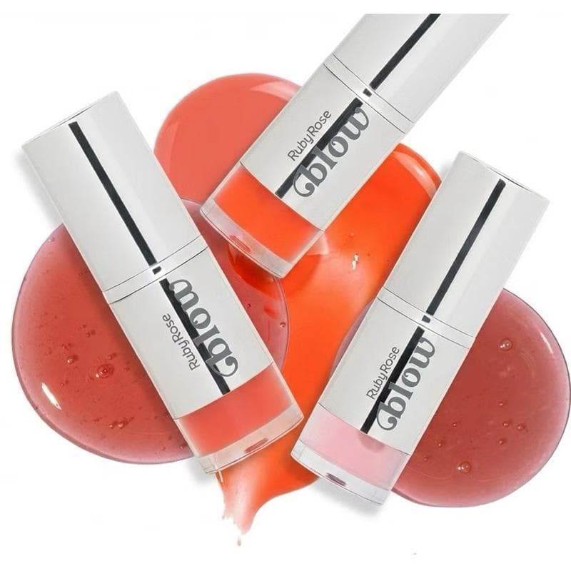 RubyRose Gblow Lip Gloss - Coleção de 3 Cores Vibrantes para Maquiagem de Luxo e Duradoura