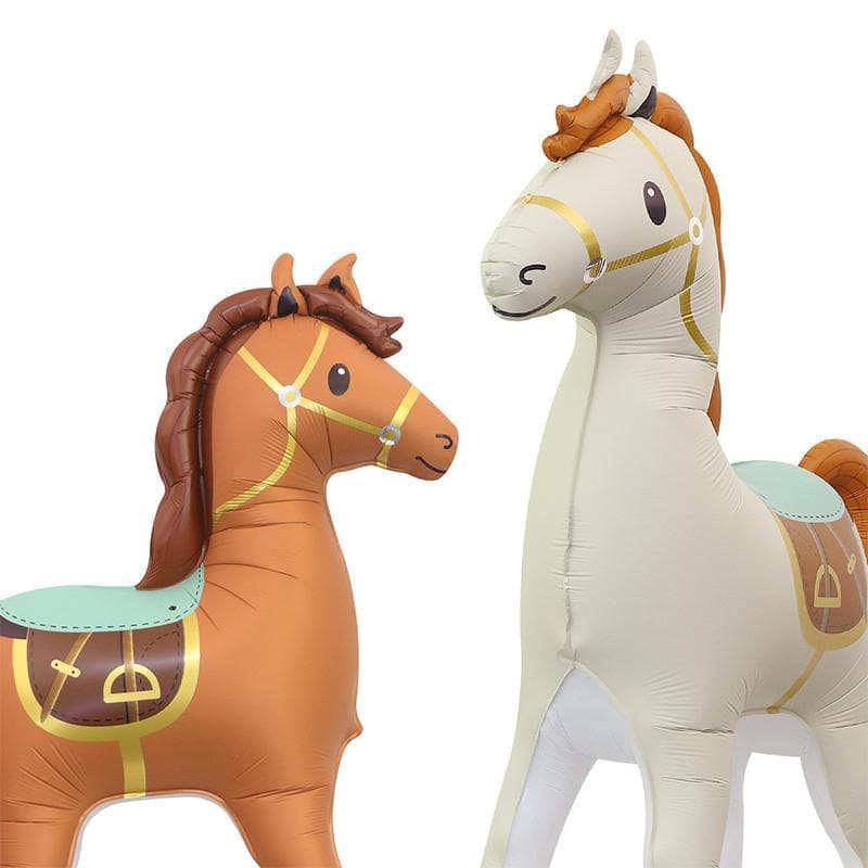 1pc Animal Cavalo Balões De Folha De Alumínio Chá De Bebê Decorações De Festa De Aniversário Branco Marrom