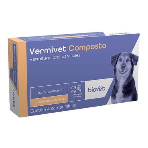 Vermivet Composto Vermifugo Caes 4 Comprimidos