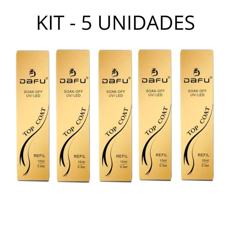 KIT Refil Top Coat ou Base Selante Alto Brilho para Unhas 10ml - Dafu