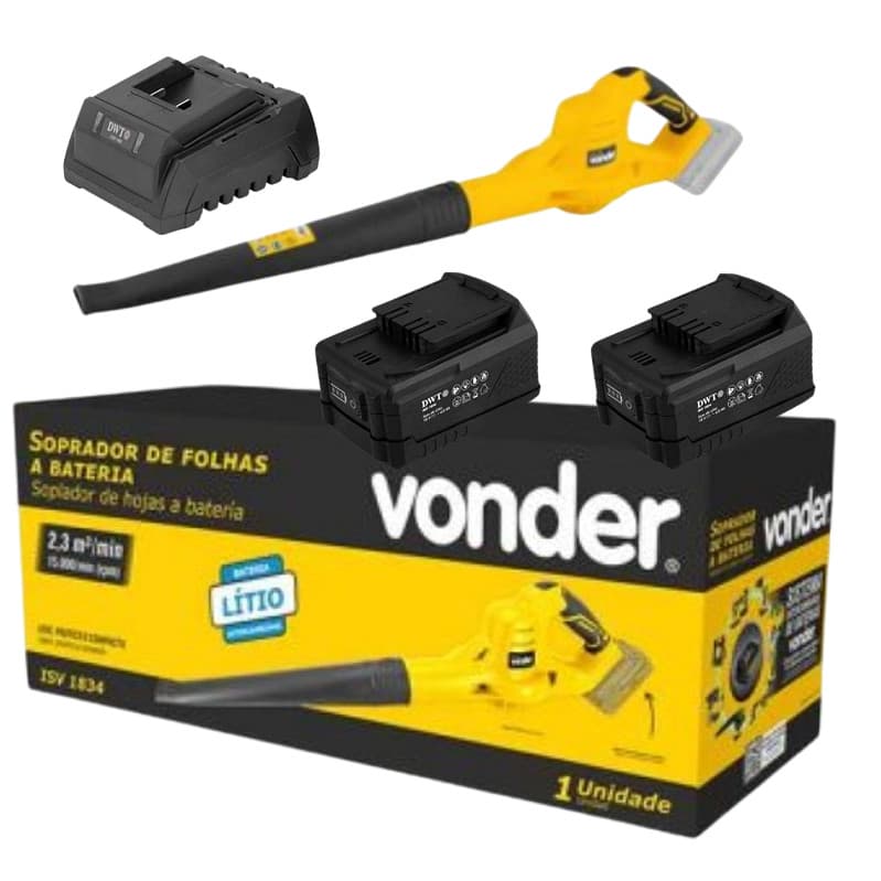 Soprador de folhas Vonder ISV1834 + 2 Baterias DWT 18V 4.0Ah