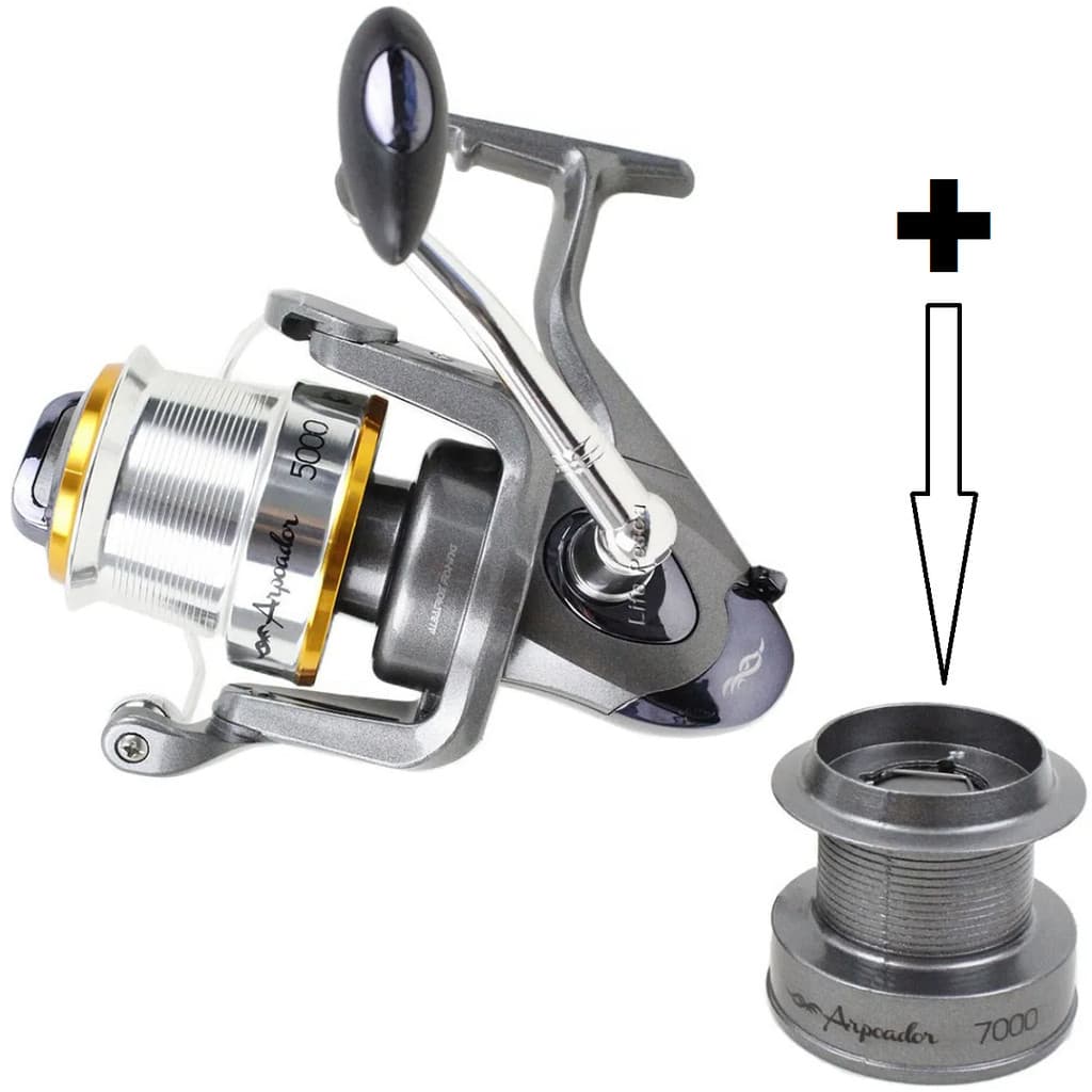 Molinete Arpoador 5000 Albatroz long cast e carretel extra