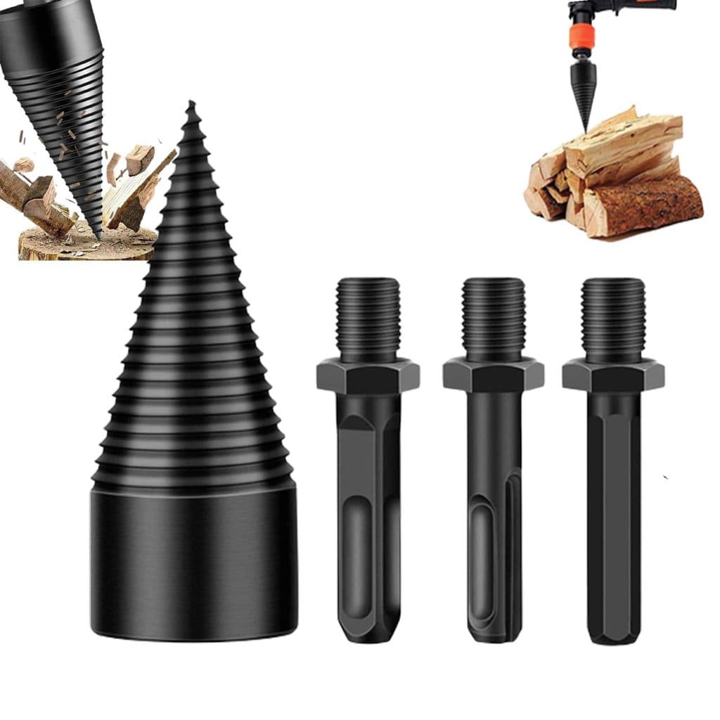 Kit Jogo 4 Peças Brocas Furo divisor de madeira Broca Hexagonal Redonda Quadrada Para divisão de madeira