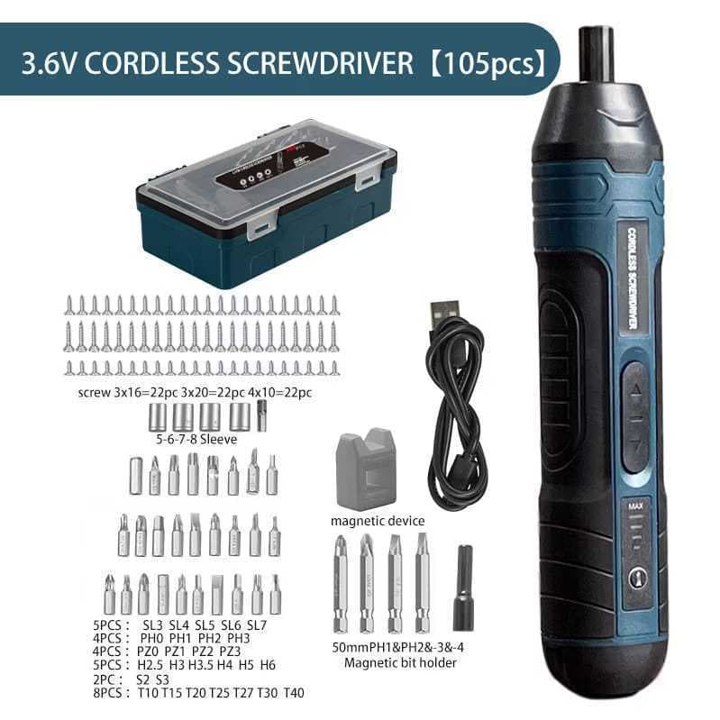 Chave de Fenda Esmerilhadeira Elétrica de Ajuste de Torque 3.6V Multi-funções para Desmontagem Parafuso E broca MT327