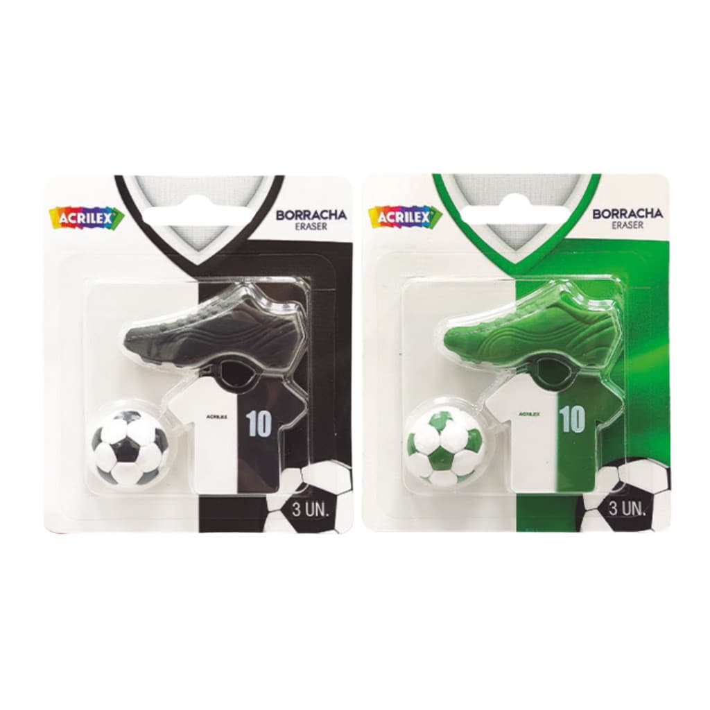 Borracha Futebol Com 3 Unidades - Acrilex