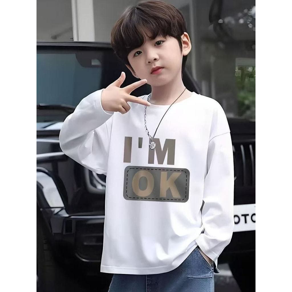 2025 novo estilo primavera outono meninos de manga comprida camiseta infantil puro algodão camisa de fundo meninos venda