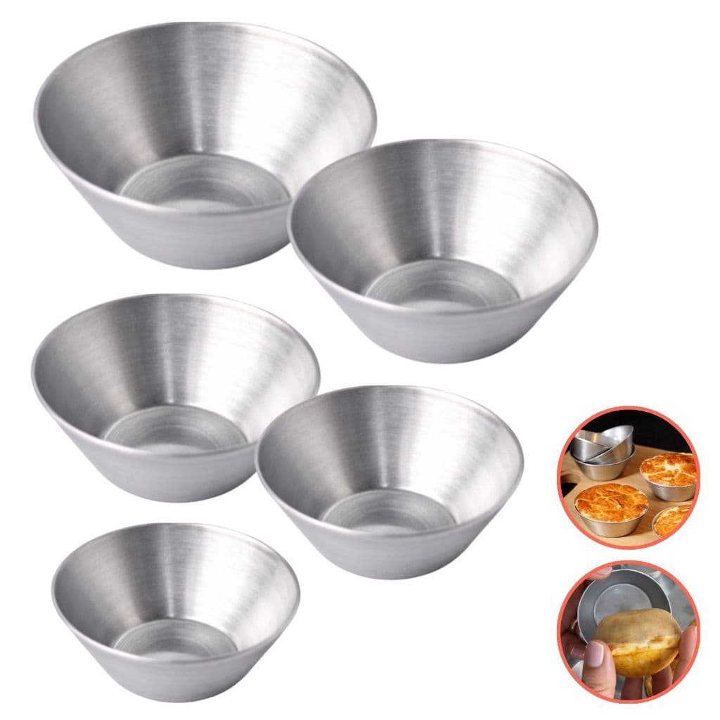 Kit 60 Formas Empada Alumínio Profissional 5 Tamanhos 12 de Cada Empadinha Mini Torta Padaria
