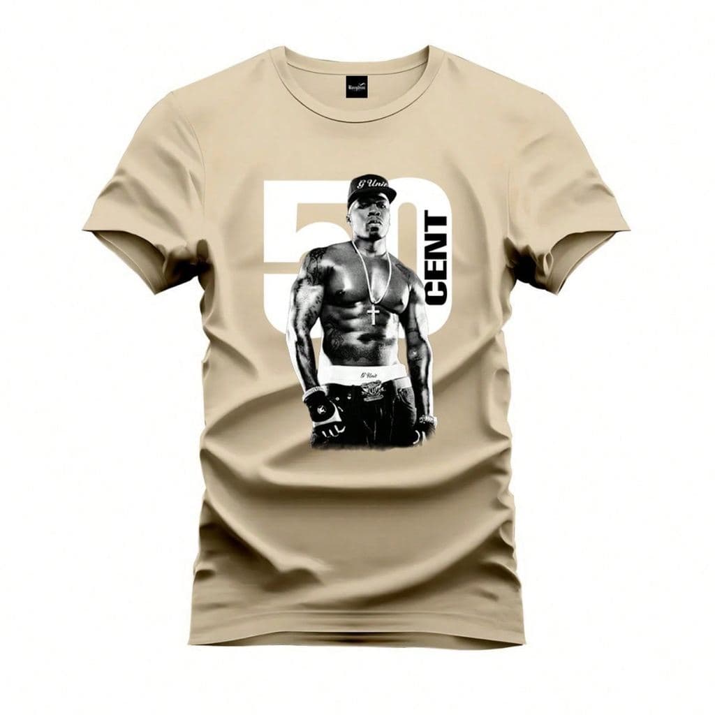 Camiseta Hip Hop 50 Cent Camisa Rapper Americana Estampada