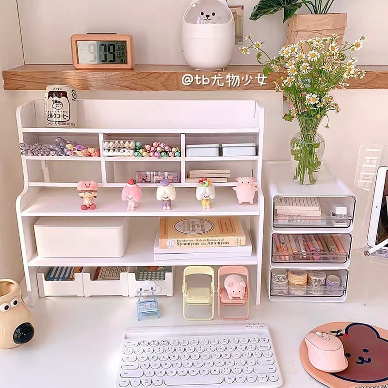 Prateleira de mesa dormitório estudantil mesa Rack de armazenamento organizador de papelaria Multi-camada pequena Shel