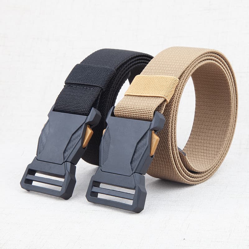 Cinto tático elástico masculino com um clique, macacão de treinamento militar ao ar livre, novo estilo, par de fivela, c
