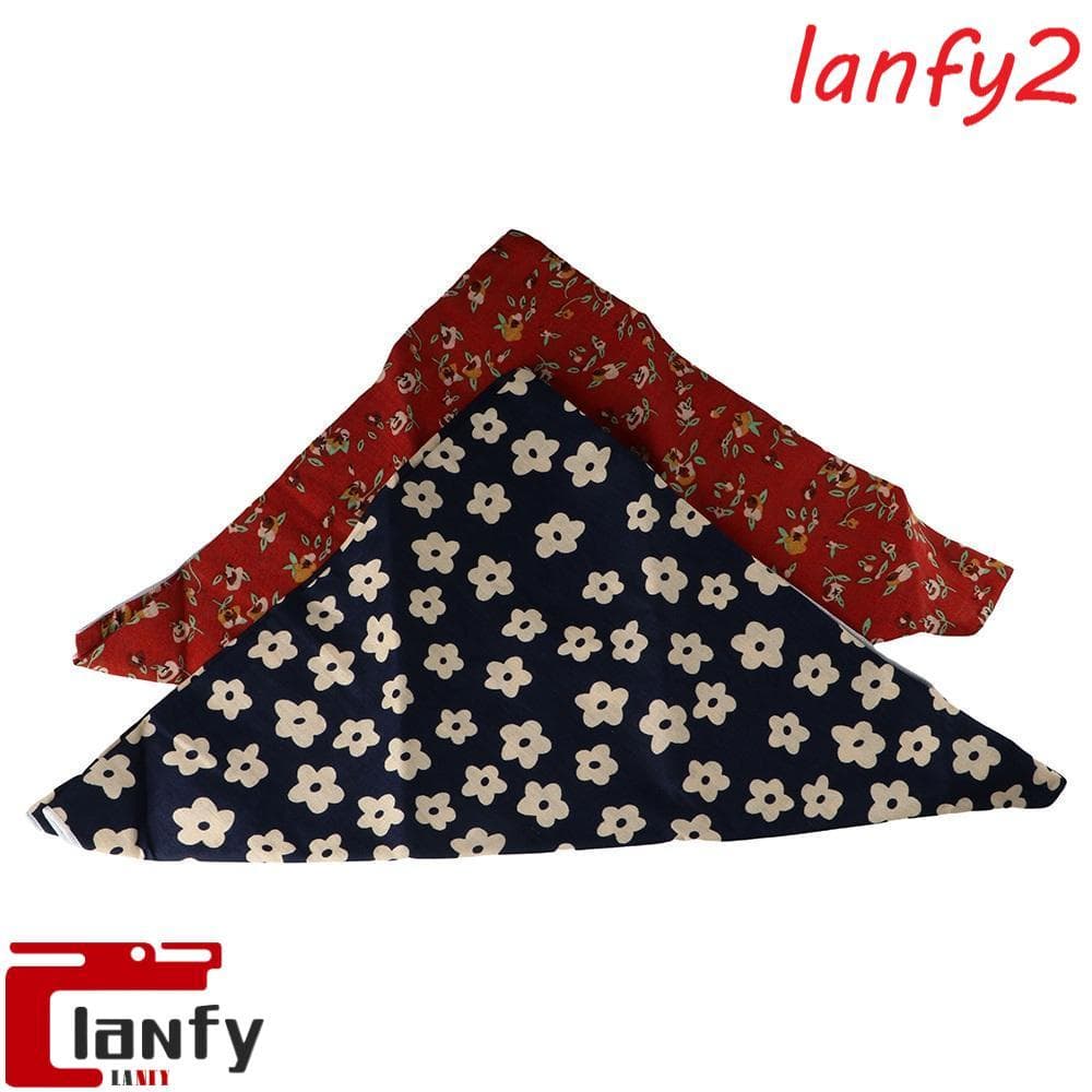 LANFY Lenço Impresso Feminino Envolve Algodão Linho Retro Elegante All-match Bandana Pequeno Quadrado