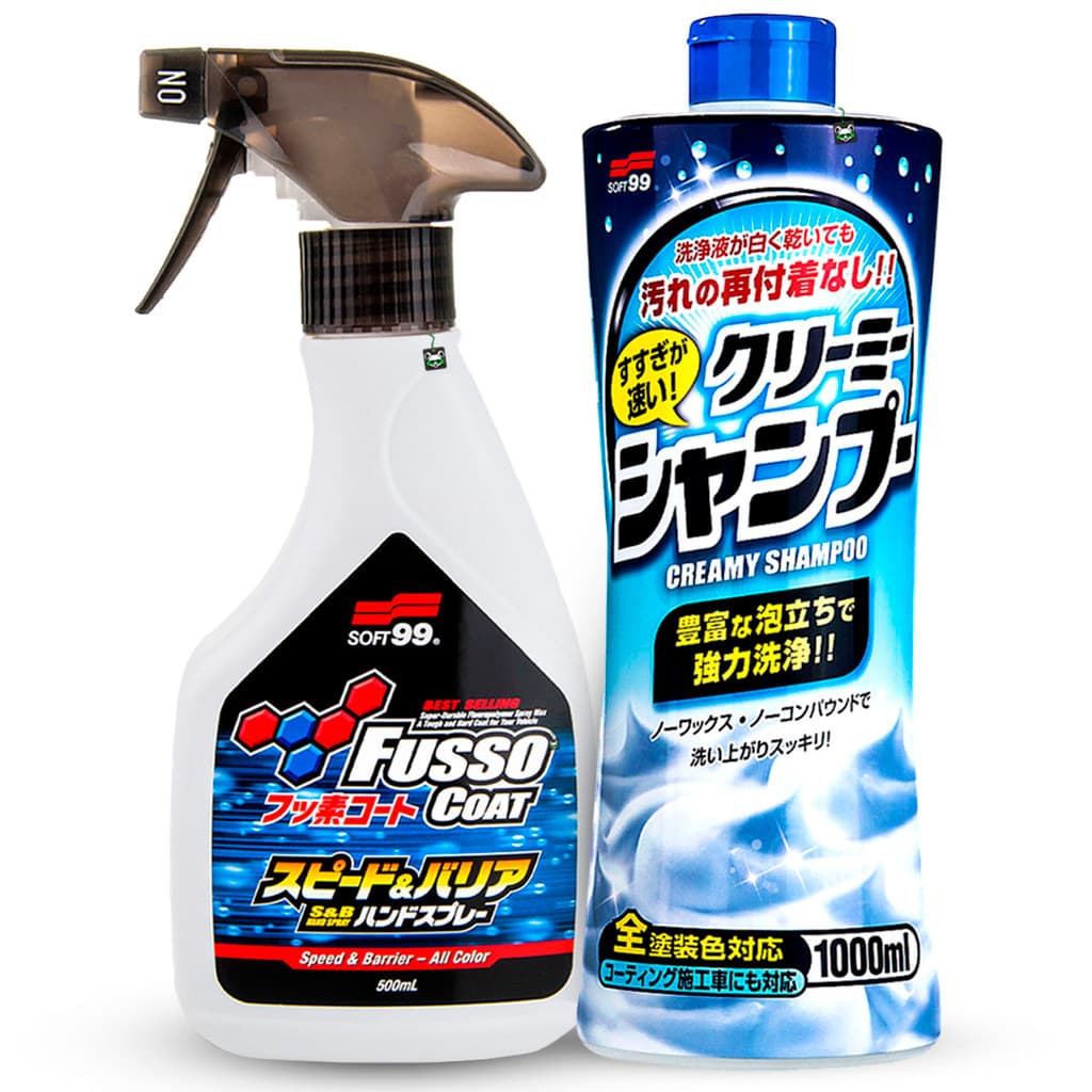 Kit Pintura Fosca Shampoo Automotivo Neutro Lava Auto Hortelã Creamy 1l + Selante Fusso 500ml Soft99