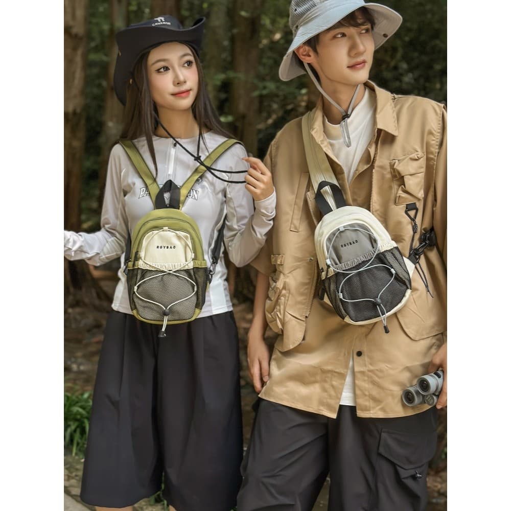 Multifuncional dupla utilização saco de peito pequena mochila de viagem leve caminhadas ao ar livre saco Cross-body pequ