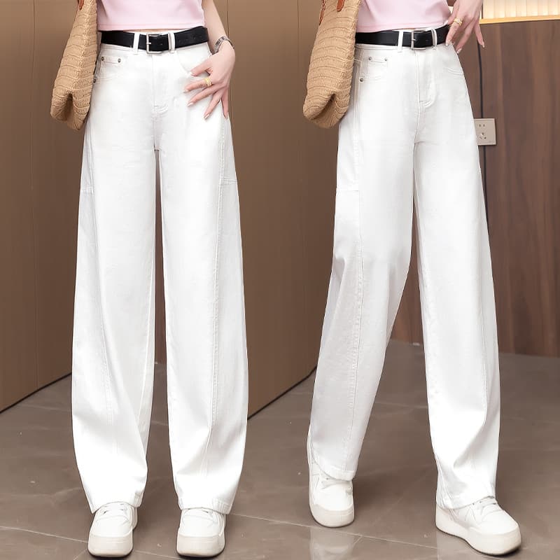 Zhengzhou calças femininas contador genuíno Jeans Machete calças femininas verão All-Match calças estilo fino 2025 novo