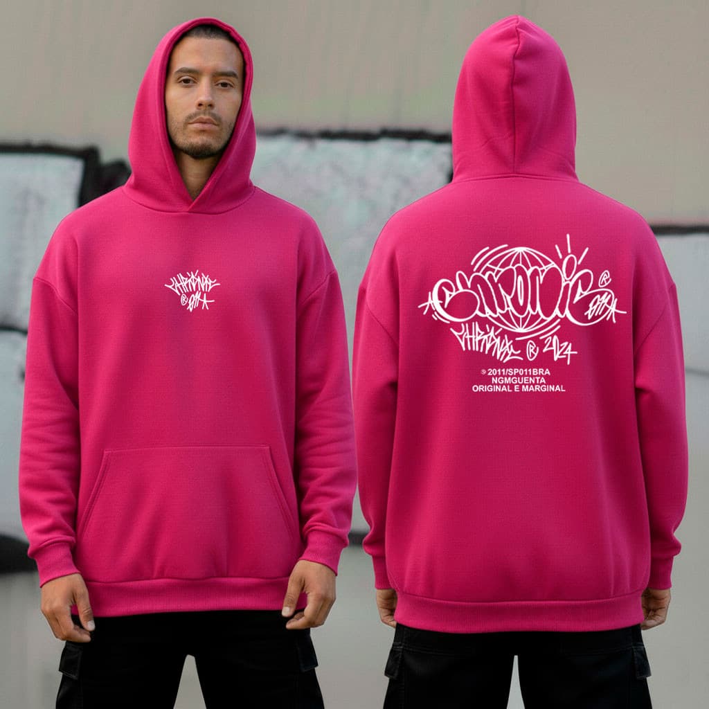 Moletom Canguru Chronic Escrita 100% Algodão Unissex Moda Inverno Coleção Streetwear Envio Rápido