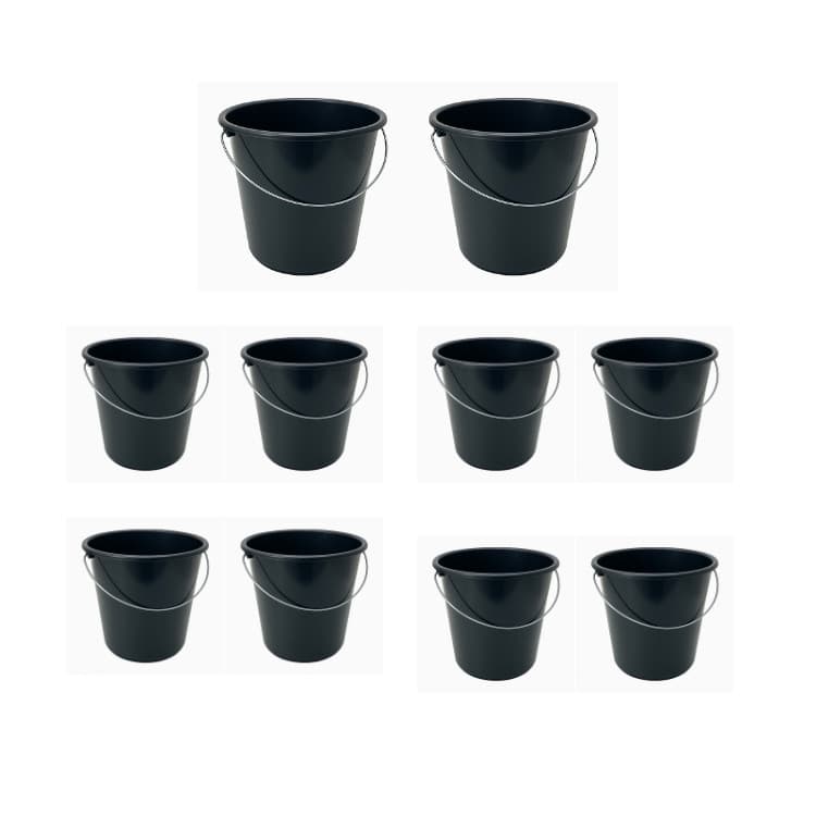 KIT 30 BALDES PLASTICOS 5L PRETO COM ALÇA REFORÇADA PARA BARES ADEGAS RESTAURANTES CASA COZINHA
