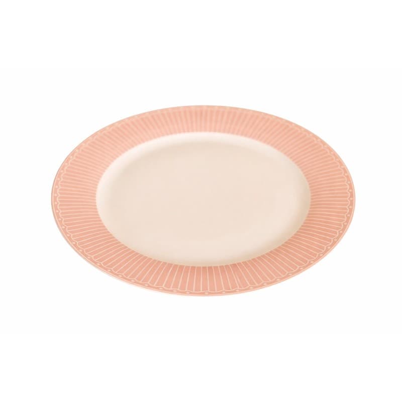 Prato De Jantar Branco/Rosa - 27cm - Tokdacasa