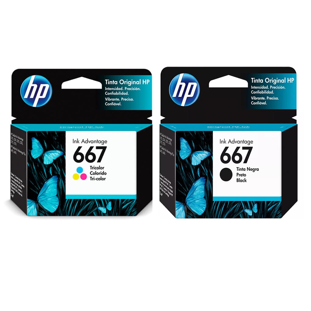 Kit Cartuchos Hp 667 Preto Color 2374 A 2376 2775 2776 6475