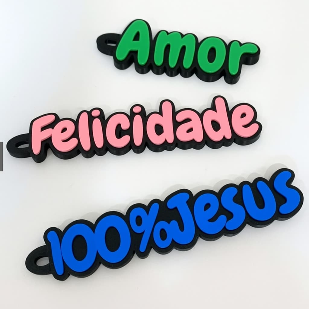 Kit 20, 15, 10, 5 e 1 Chaveiros com Palavra Nome Personalizado Atacado e Varejo Alta Qualidade 3D Lembrancinha