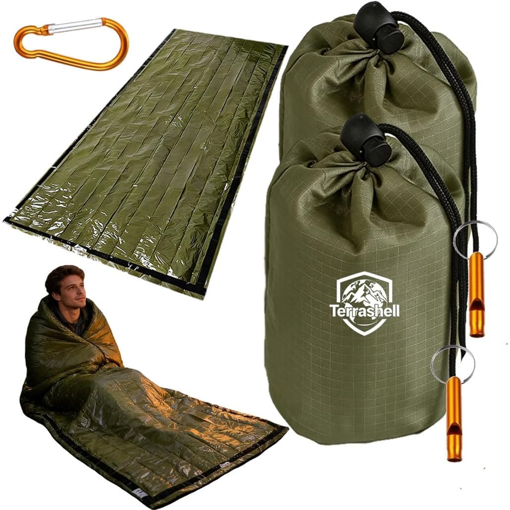 Saco de Dormir, Cobertor Terrashell, Saco de Dormir de Emergência, Compacto e Leve, Impermeável, Cobertor Térmico de Sob