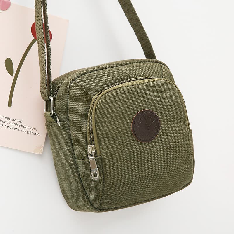 Simples Casual japonês coreano saco de lona mudança do telefone móvel prático pequeno saco masculino novo estilo cruz-co