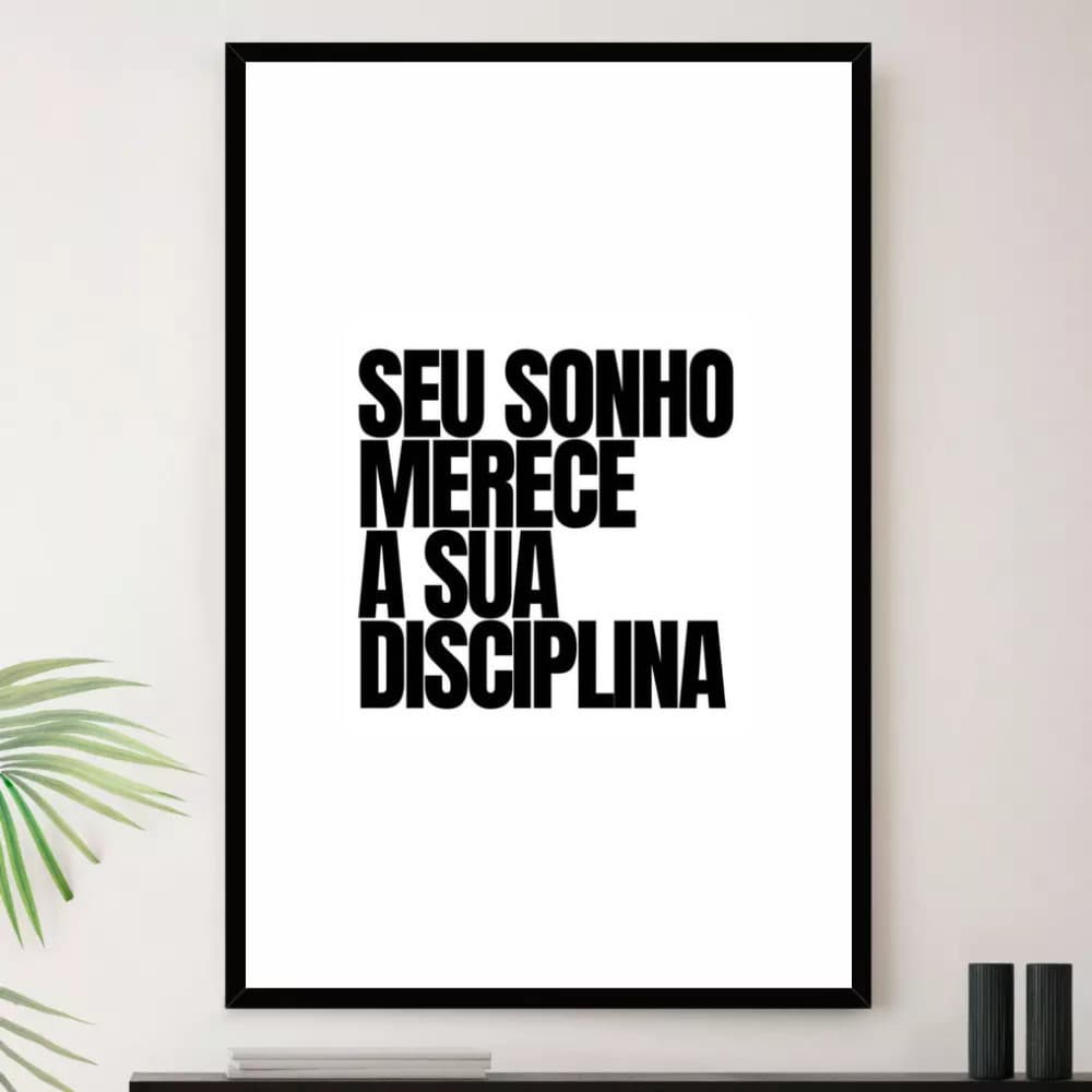 Quadro Sonho Disciplina Motivacional Decorativo