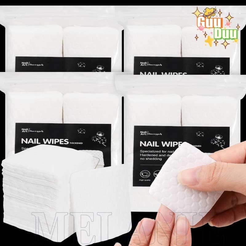 [Guudu] Algodão Descartável Para Limpeza De Unhas-Almofadas Removedoras De Maquiagem Com Padrão Pérola-Ferramenta De Bel