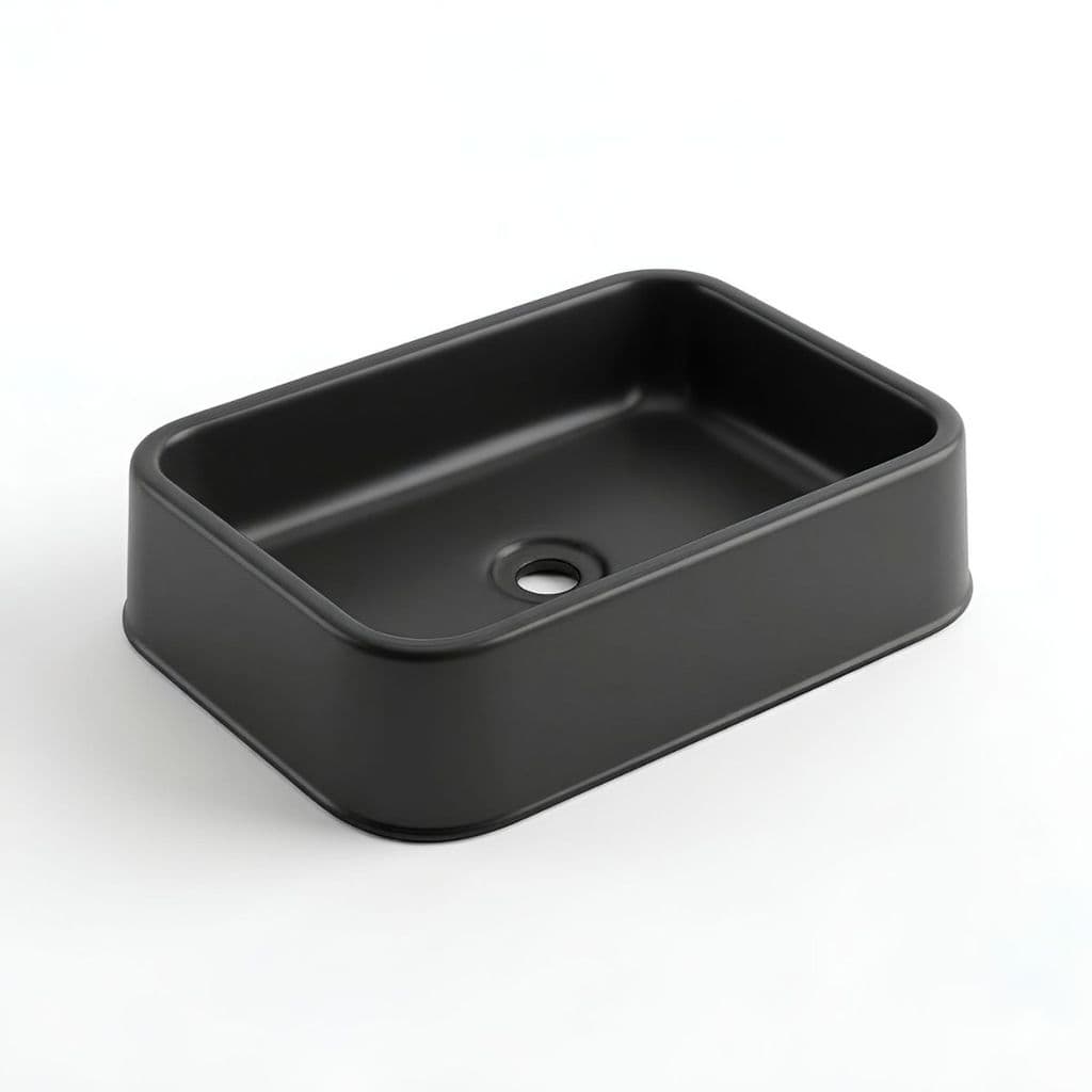 Cuba Banheiro Apoio Canto Arredondado Plástico 44x28x10,5cm Preto