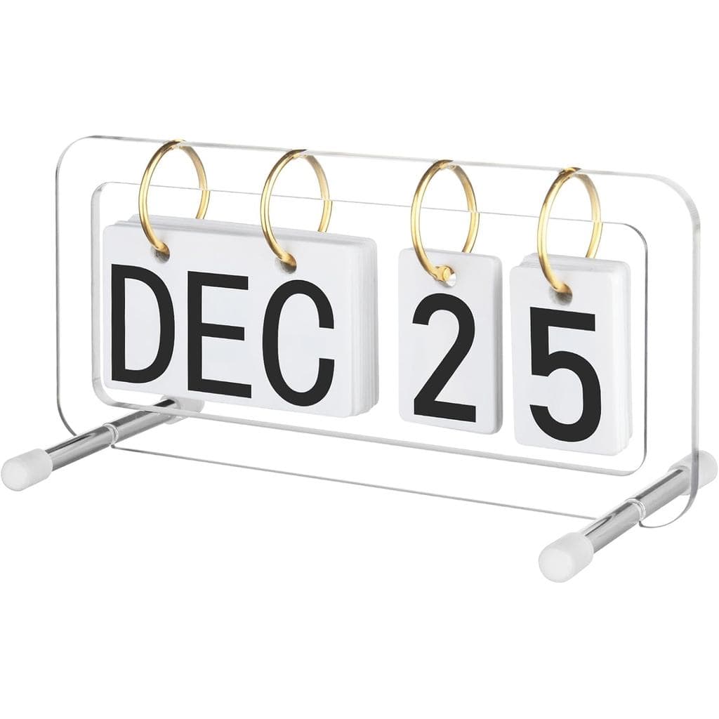 Calendário de Mesa Cosmos Flip, Calendário Perpétuo de Mesa com Anéis para Virar, Calendário Diário em Blocos para Casa,