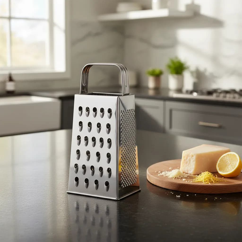Ralador 4 Faces Aço Inox 18cm Para Queijo E Legumes Cozinha Prática Ralador Manual Grande Resistente Inox Barato