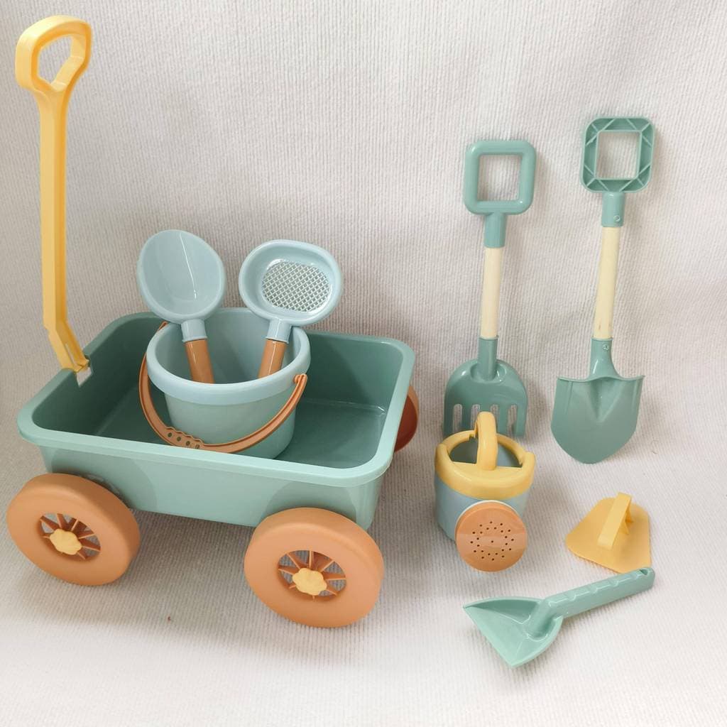 Carrinho de praia infantil brinquedo coreano ins conjunto areia escavação jogar areia neve pá ferramenta beira-mar balde
