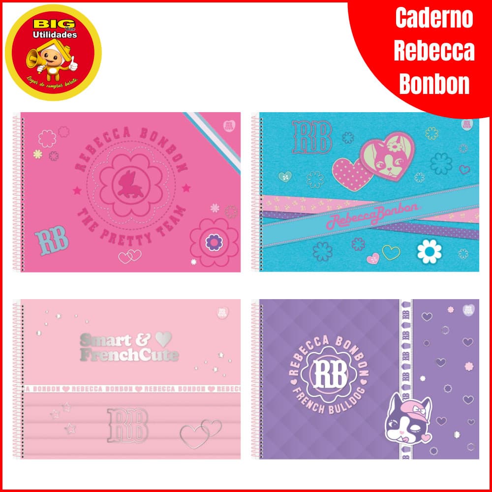 Caderno De Desenho E Cartografia Rebecca Bonbon 60 Folhas Original Capa Dura Feminino Artes Escolar