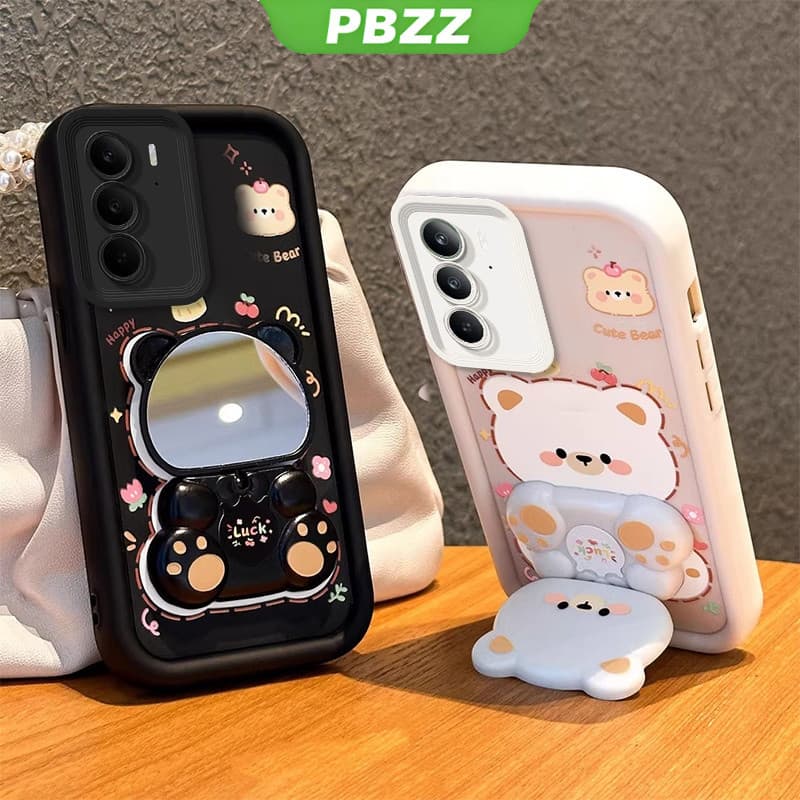 Capa Para REALME C75 C71 De Telefone À Provadesign Estético Espelho Giratório Urso Fof